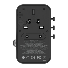 Load image into Gallery viewer, Momax UA20 1-World+ 25W 3-Port AC Travel Adapter w/ Built-in USB-C Cable
