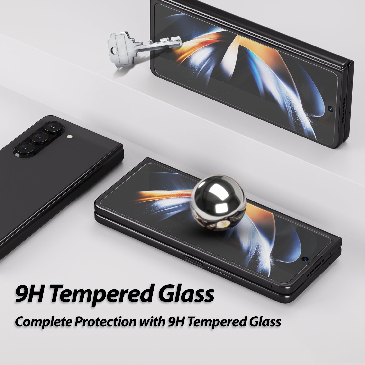 Whitestone Dome Glass Samsung Galaxy Z Fold 5 Full Tempered Glass Shield with Liquid Dispersion Tech - 2 PACK