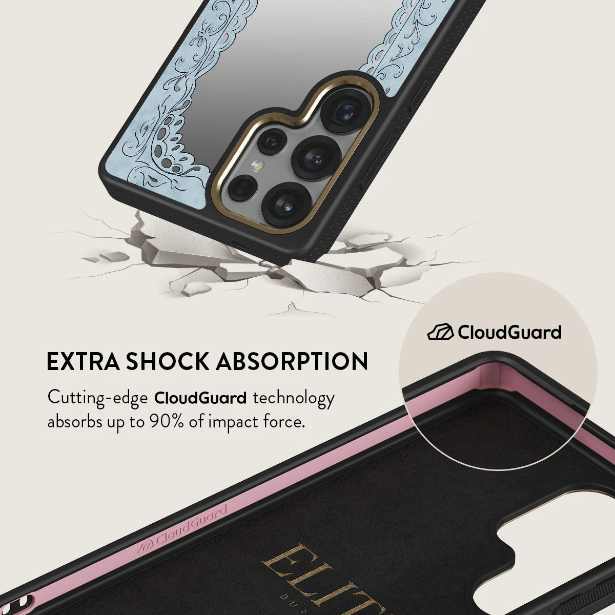 BURGA Samsung Galaxy S25 Ultra Looking Glass Elite Mirror Gold Tough MagSafe Case