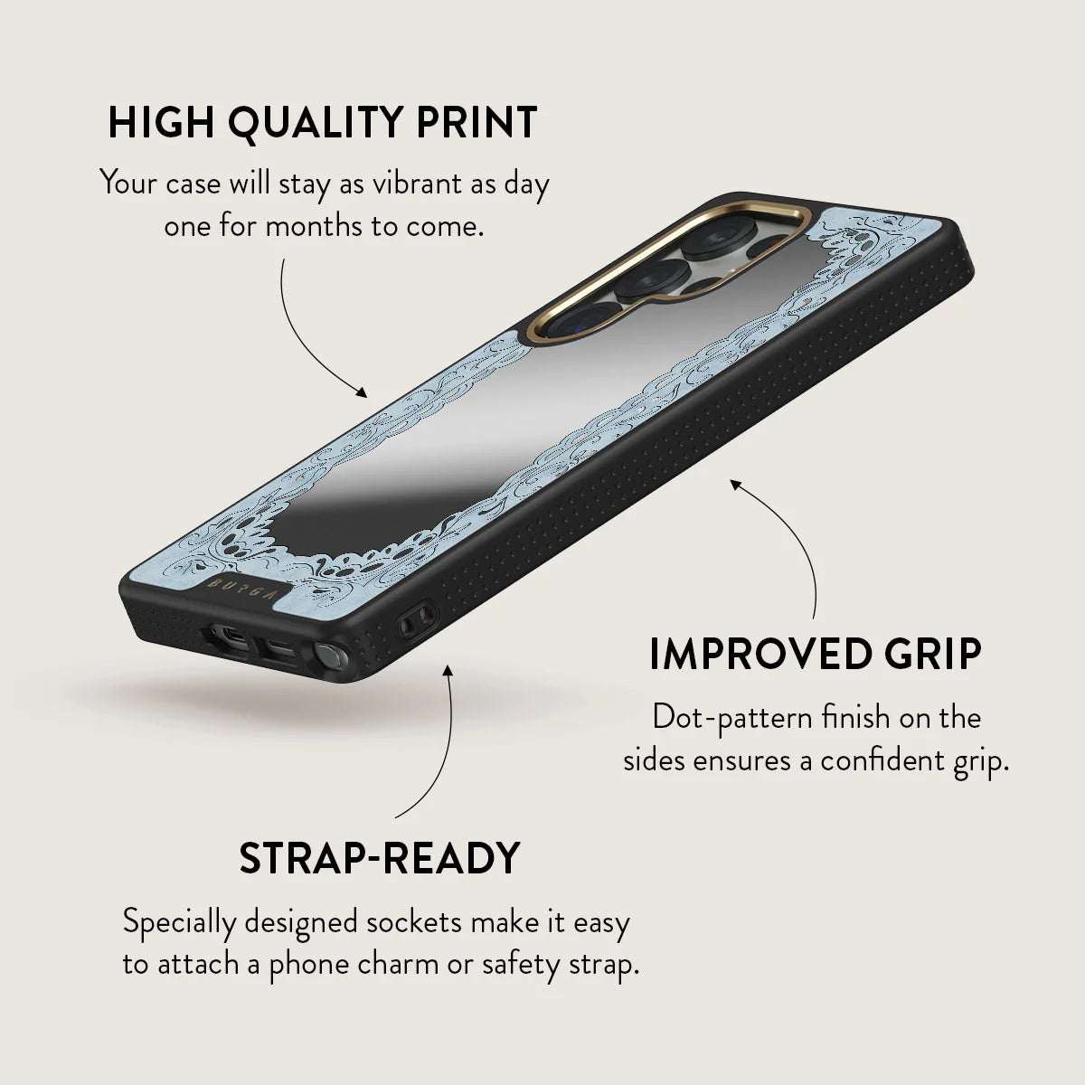 BURGA Samsung Galaxy S25 Ultra Looking Glass Elite Mirror Gold Tough MagSafe Case