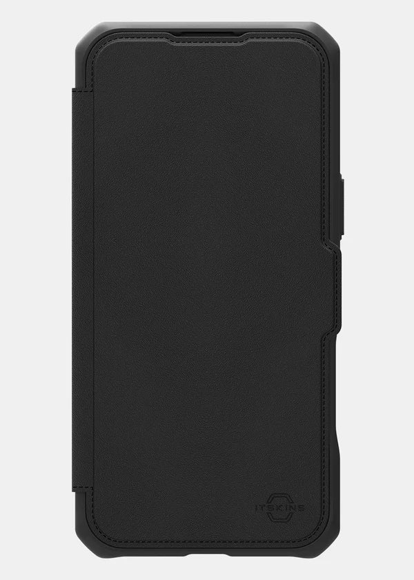 ITSKINS iPhone 18 / 17 Pro Hybrid R MagFolio (MagSafe Compatible) - Black and Transparent