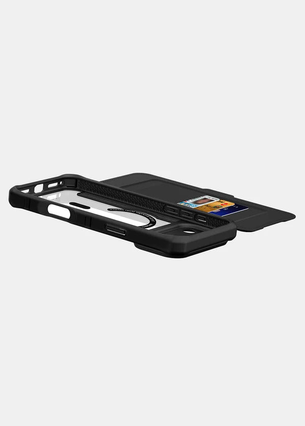 ITSKINS iPhone 18 / 17 Pro Hybrid R MagFolio (MagSafe Compatible) - Black and Transparent