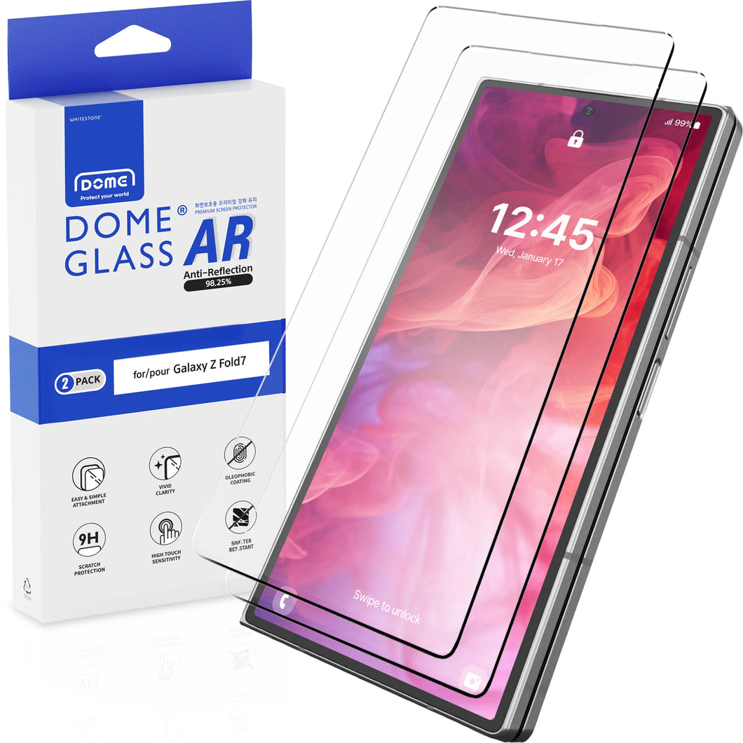 Whitestone AR Clear Glass for Z Fold 7 2pcs Pack