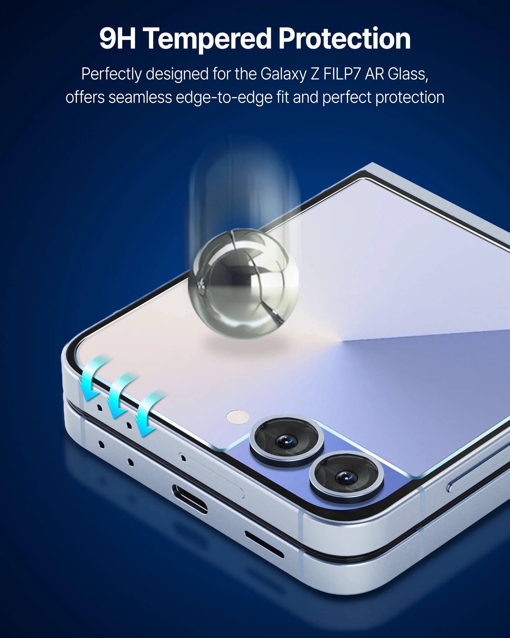 Whitestone AR Clear Glass for Z Flip 7 2pcs Pack