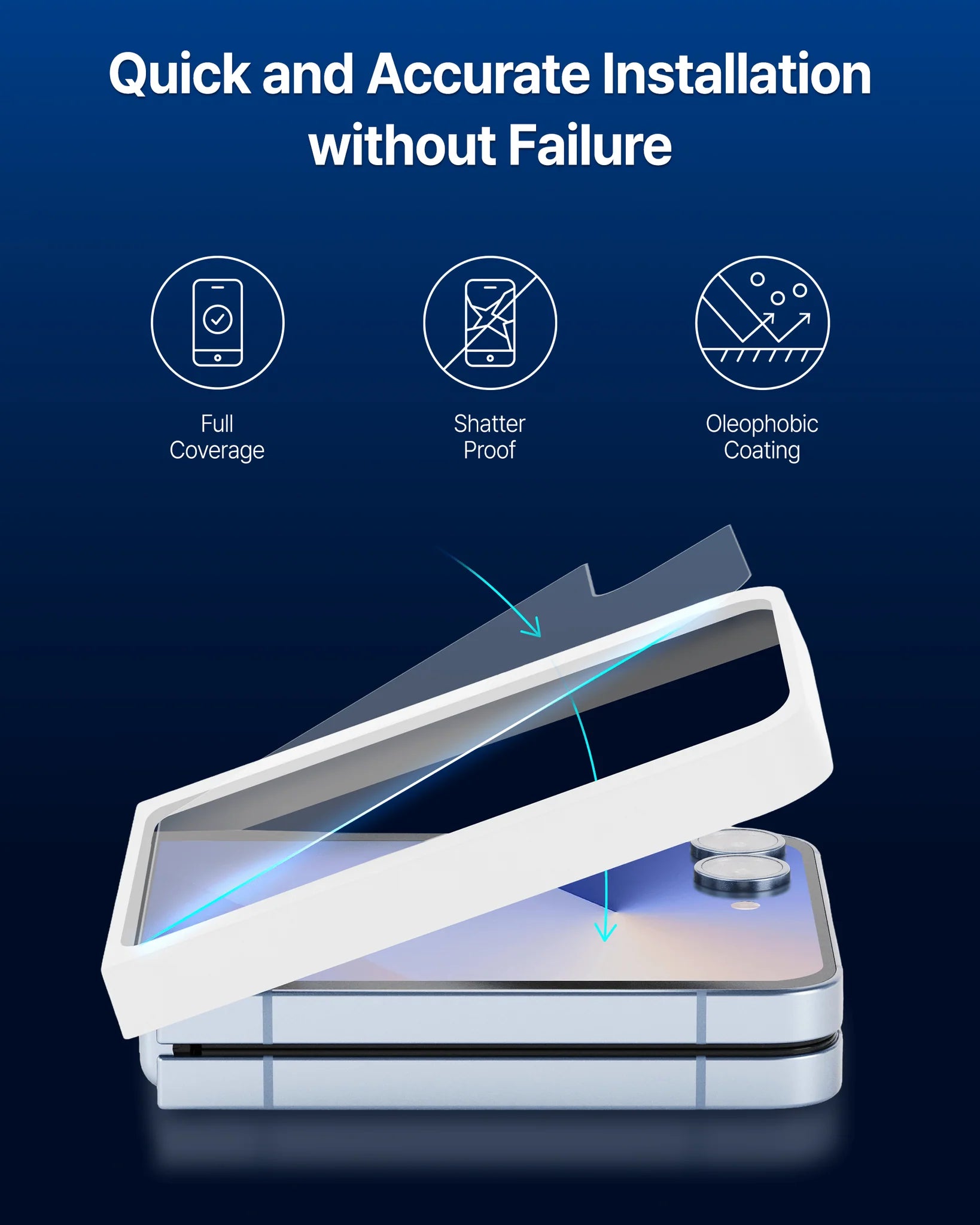 Whitestone AR Clear Glass for Z Flip 7 2pcs Pack