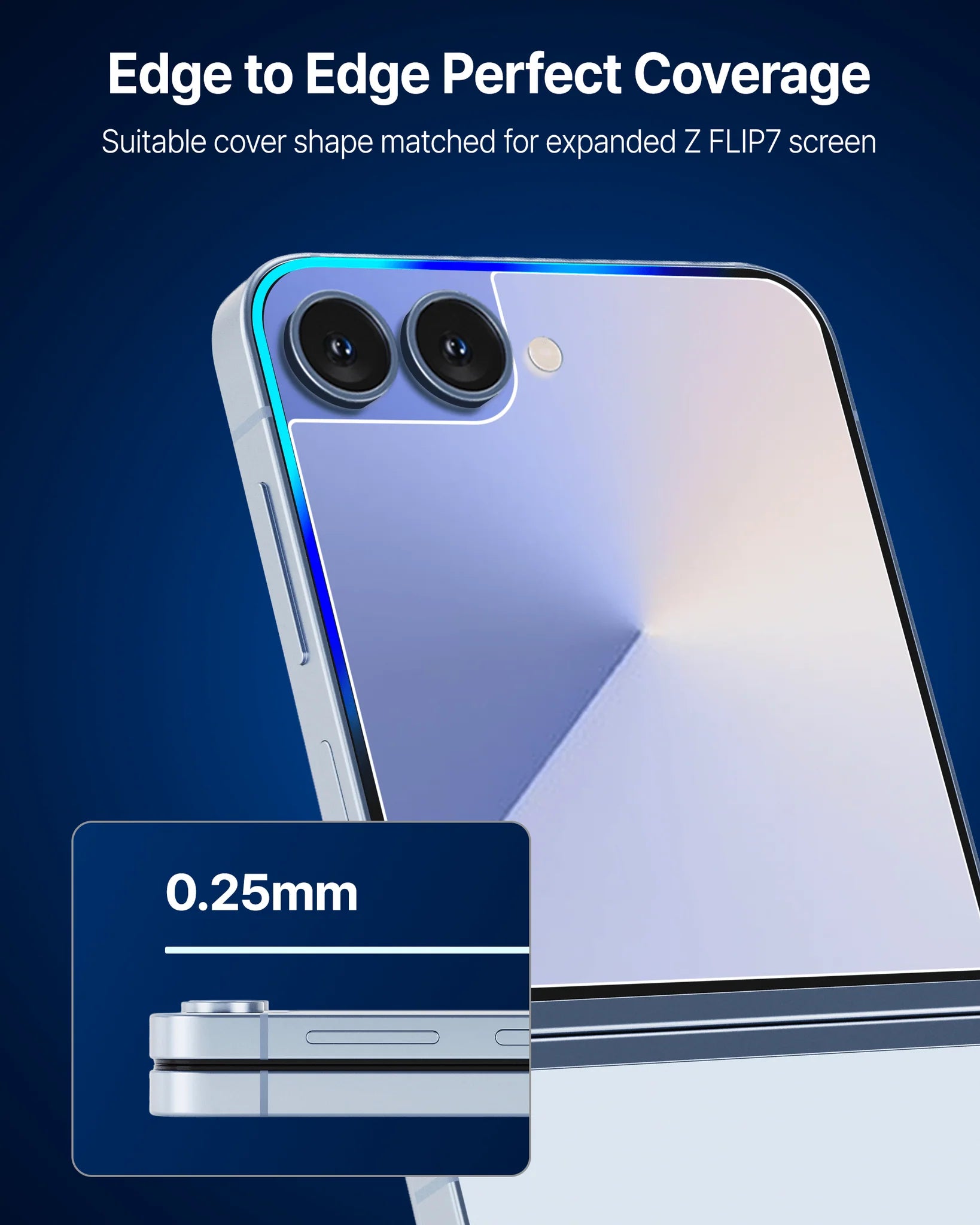 Whitestone AR Clear Glass for Z Flip 7 2pcs Pack