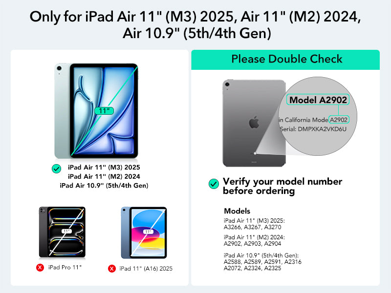 ESR iPad Air 11" (2025/2024) & iPad Air 5/4 Flex Keyboard Case