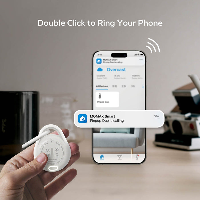 Momax BR11W Pinpop Duo Find My Locator - GPS Tracking Device