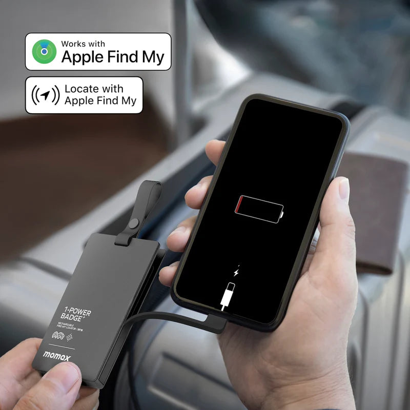 Momax BR16 1-Power Badge+ Rechargeable Battery with Find My Locator