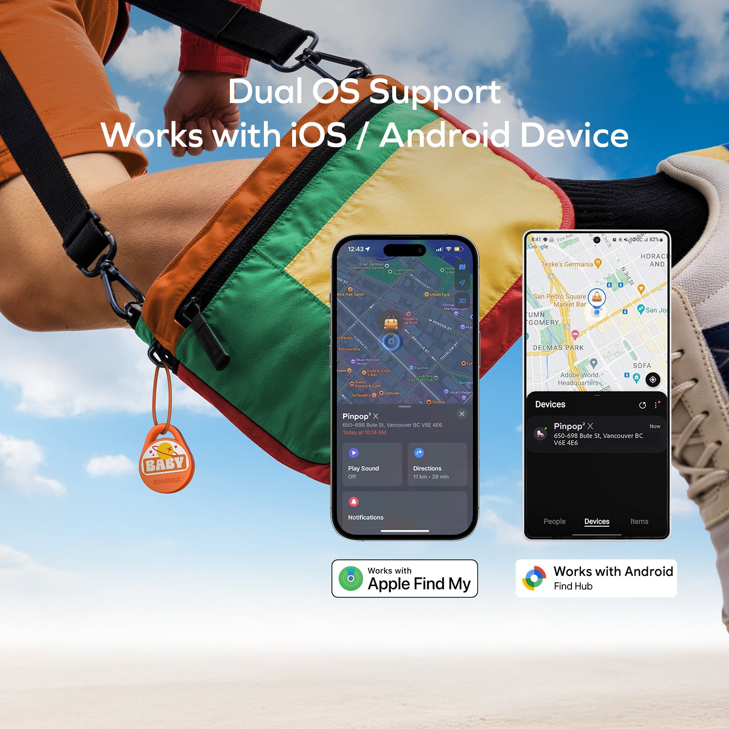 Momax BR20 Pinpop2 X Rechargeable USB-C Find My Locator