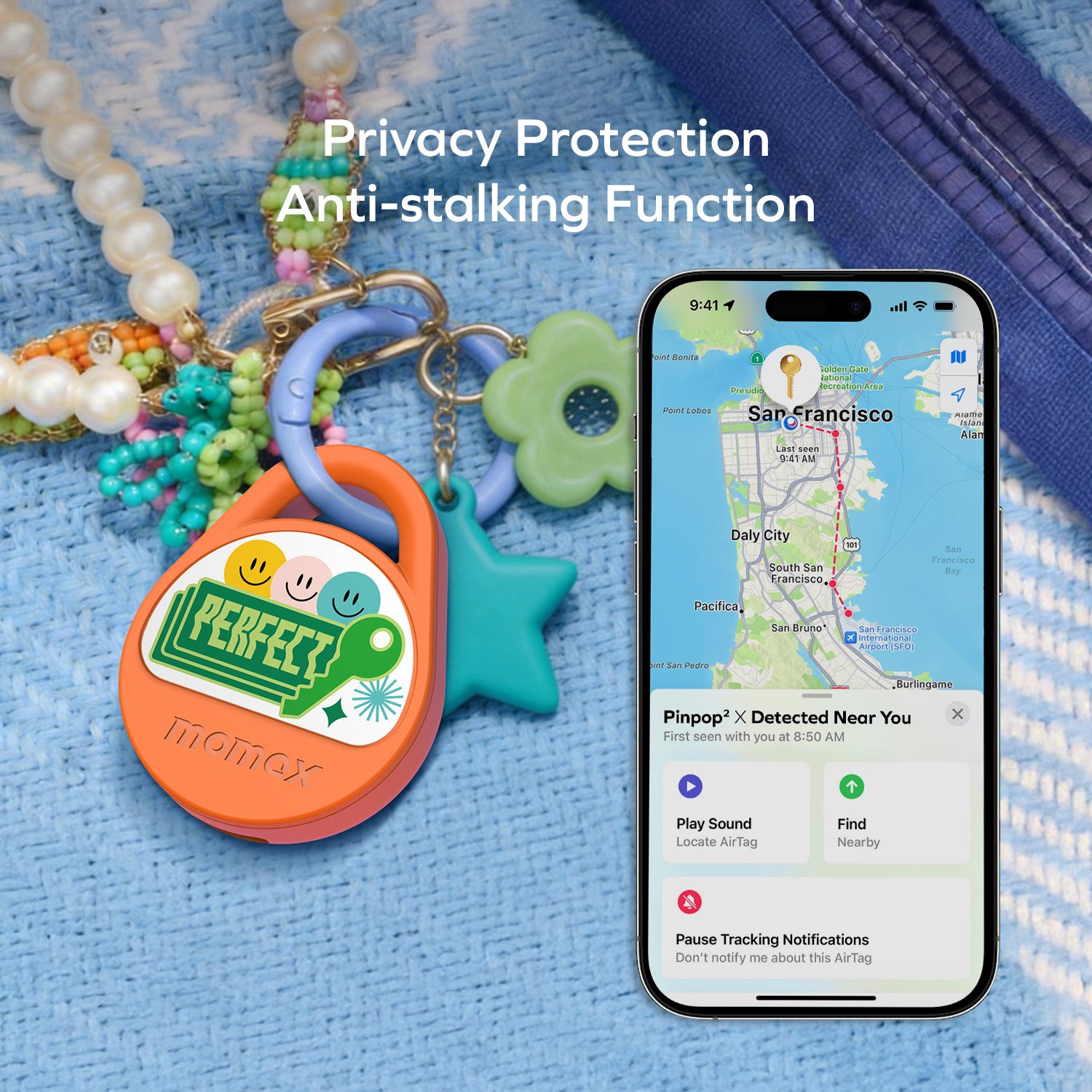 Momax BR20 Pinpop2 X Rechargeable USB-C Find My Locator
