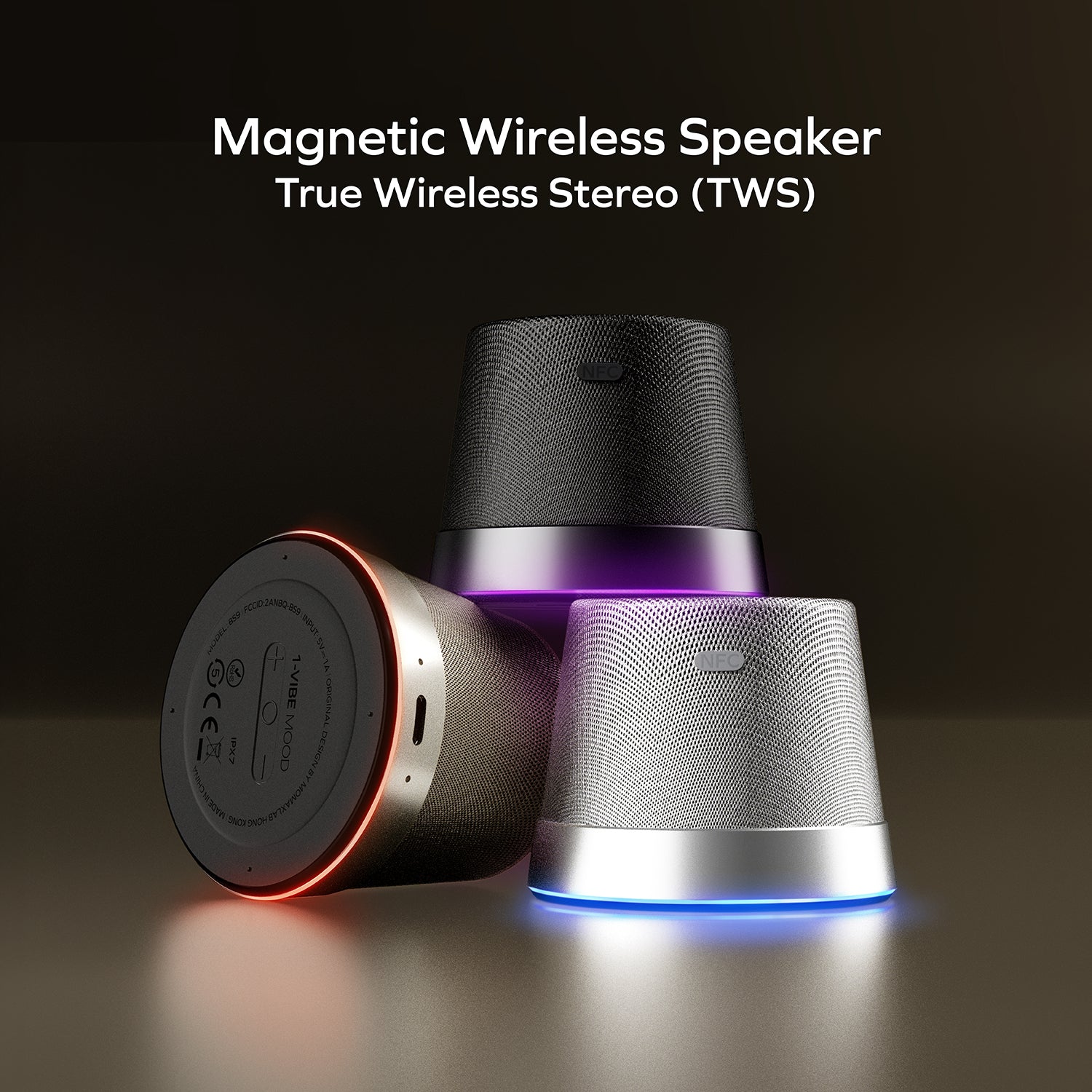 Momax BS9 1-VIBE MOOD Magnetic Wireless Speaker