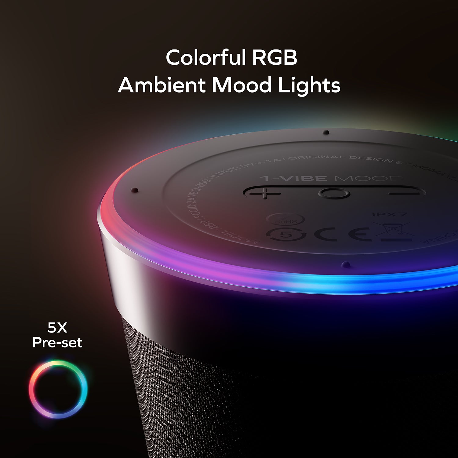 Momax BS9 1-VIBE MOOD Magnetic Wireless Speaker