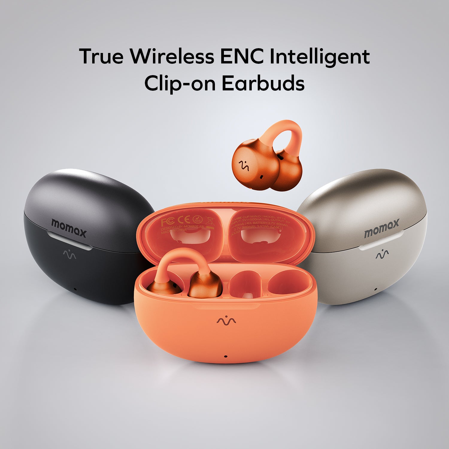 Momax BT15 1-VIBE CLIP M.IN.D True Wireless ENC Intelligent Clip-on Earbuds