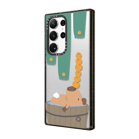 CASETiFY Impact Case for S24 Ultra - Bathing Capybara Clear Black