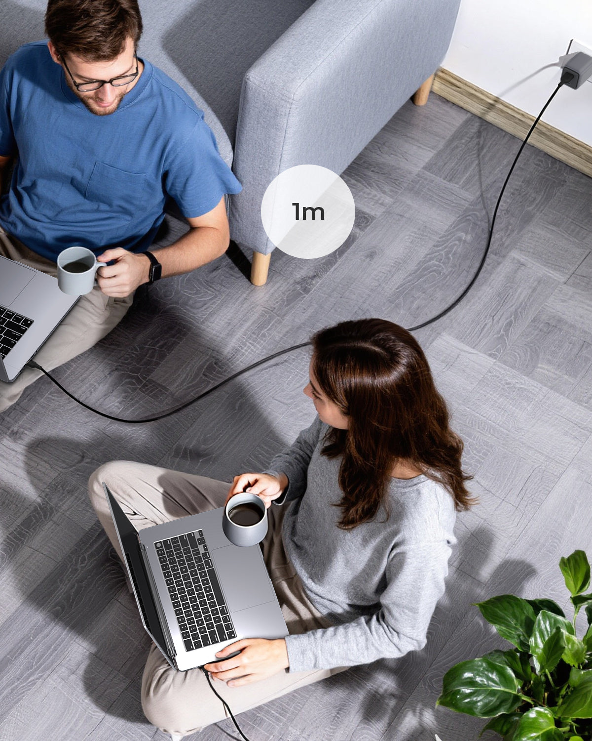 Aukey CB-DAC03 15W Circlet AC 1m DTY Braided Fast Charging Fast Data Transfer USB-A to USB-C Cable
