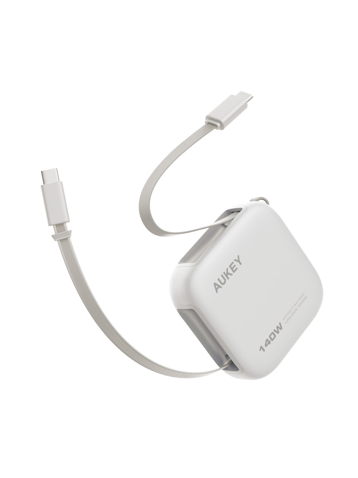 Aukey CB-DCC143 Circlet Reel 140W 0.9m DTY Braided USB-C to USB-C Retractable Cable
