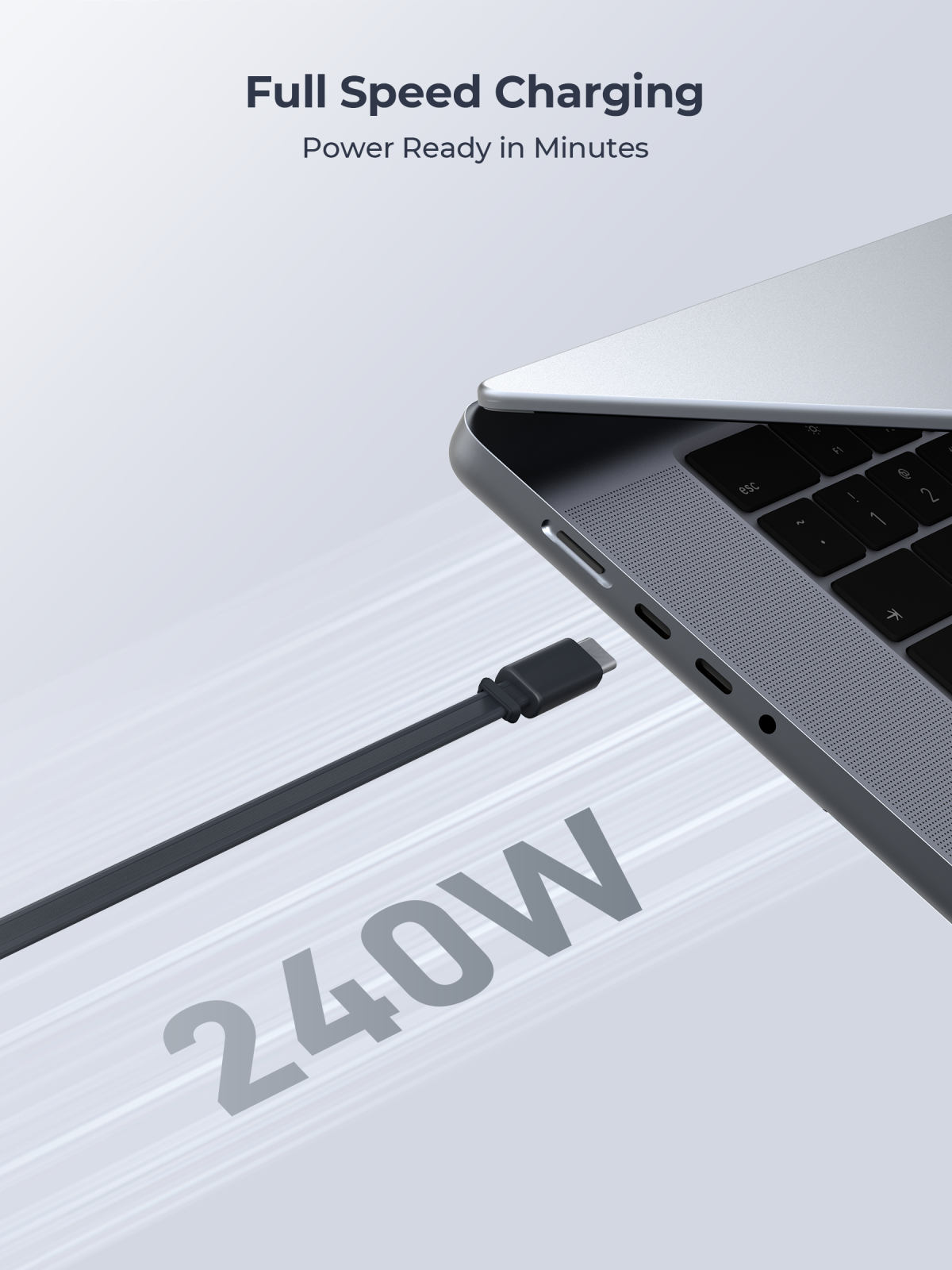 Aukey CB-DCC247 Circlet Reel 240W 0.9m DTY Braided USB-C to USB-C Retractable Cable