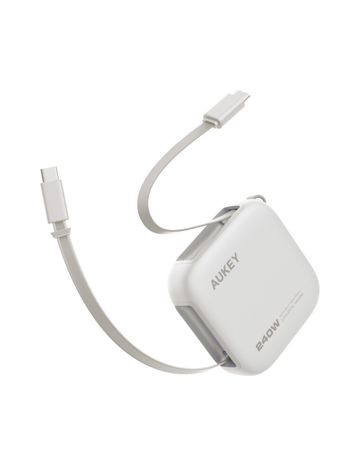 Aukey CB-DCC247 Circlet Reel 240W 0.9m DTY Braided USB-C to USB-C Retractable Cable