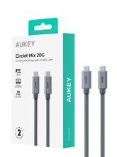 Load image into Gallery viewer, Aukey CB-DCC321 Circlet Mix 20G 2m USB4 GEN2 20Gbps USB-C to USB-C Cable
