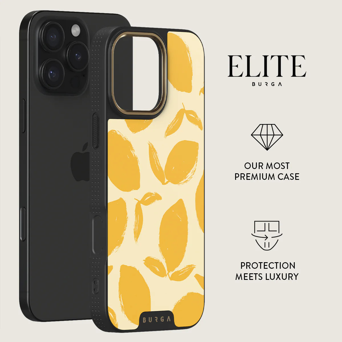 BURGA iPhone 16 Pro / 16 Pro Max Lemon Tart Elite Gold Tough MagSafe Case