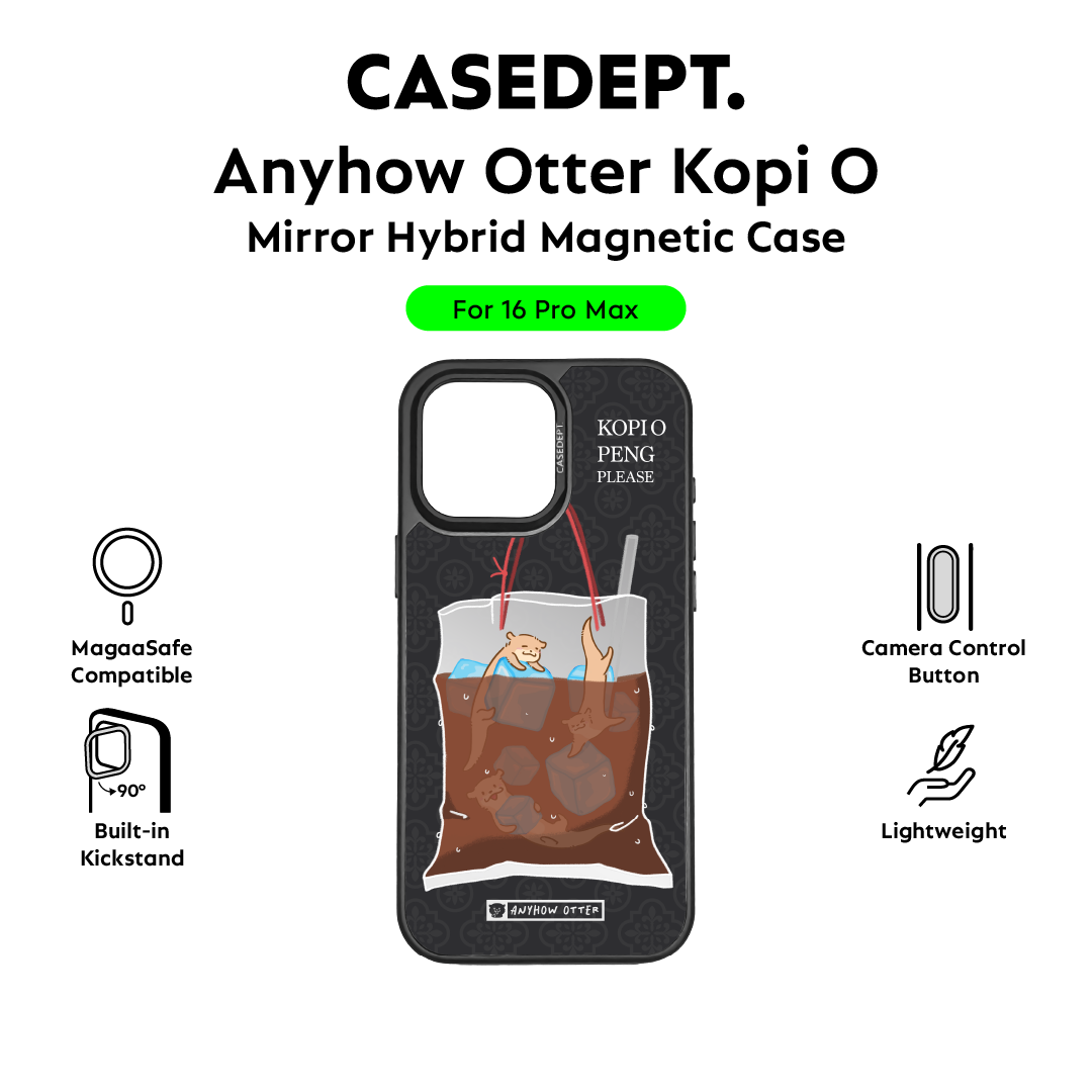 CaseDept. iPhone 16 Pro Max Mirror Case - Black Anyhow Otter Kopi O