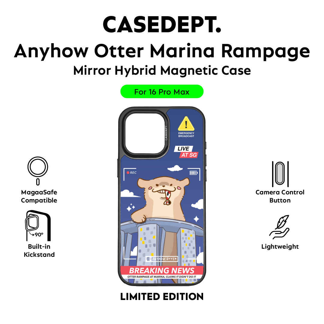 CaseDept. iPhone 16 Pro Max Mirror Case - Black Anyhow Otter Marina Rampage