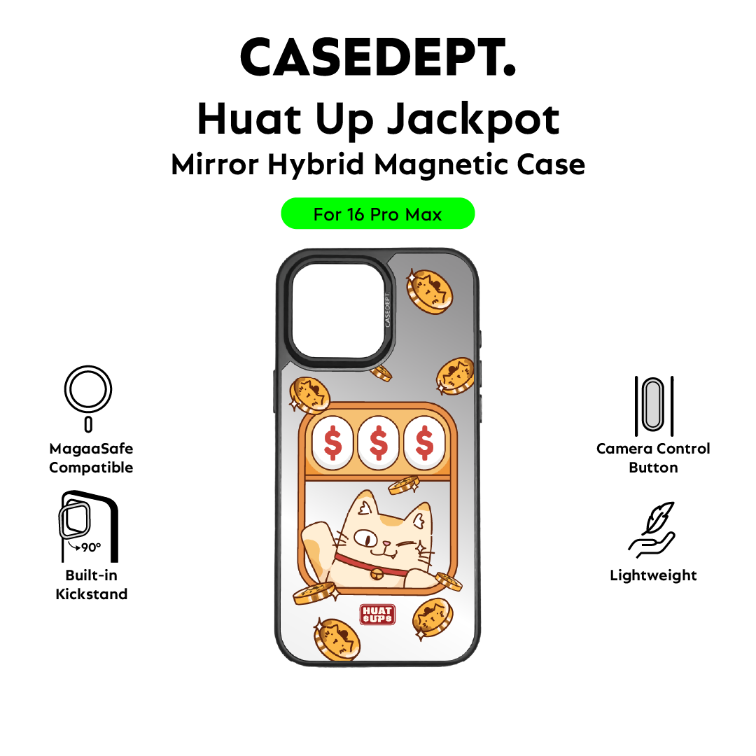 CaseDept. iPhone 16 Pro Max Mirror Case - Black Huat Up Jackpot