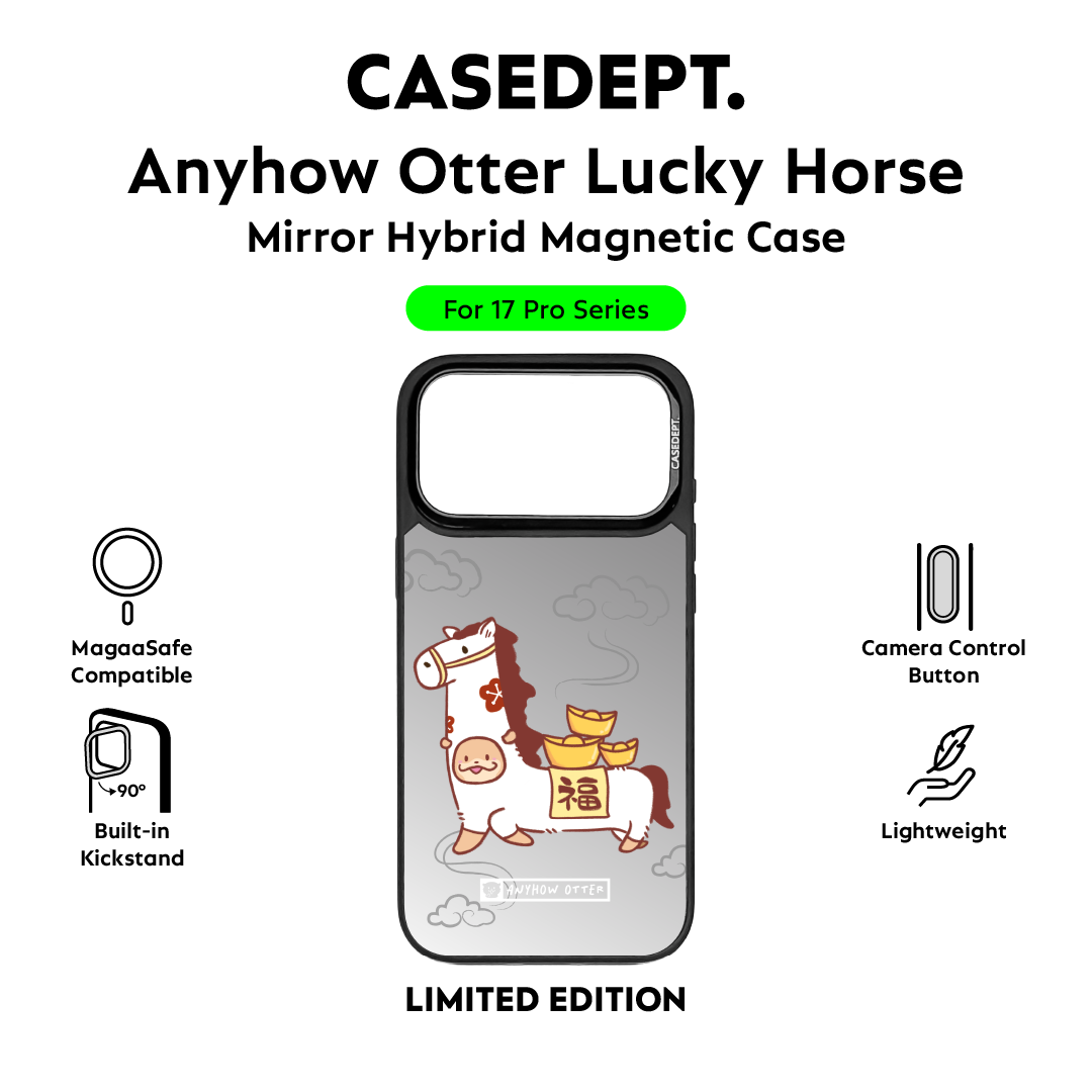 CaseDept. iPhone 17 Pro | 17 Pro Max Matte Mirror Case - Anyhow Otter Lucky Horse