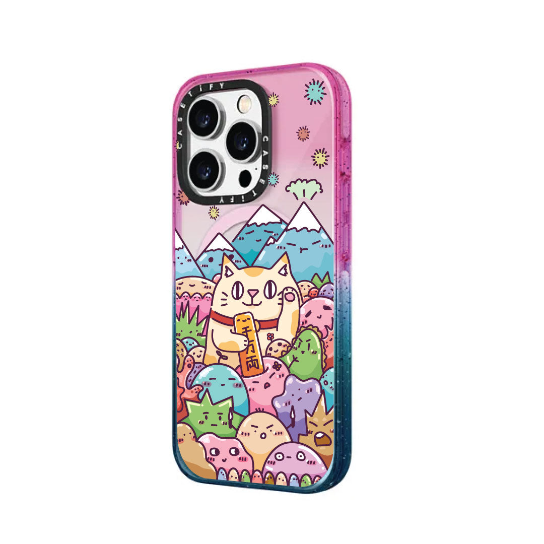 CASETiFY Magsafe Impact Case for iPhone 15 Pro / 15 Pro Max - Huat Cat Sheer Cotton Candy