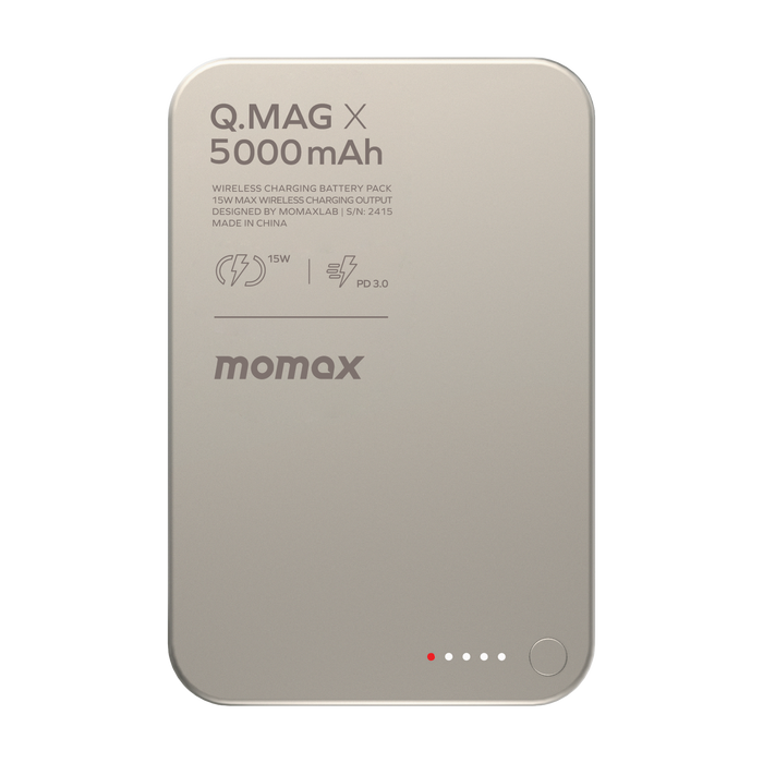 [CCC Certified] Momax [IP116A] Q.MAG X 15W Magnetic Wireless Powerbank 5,000mAh