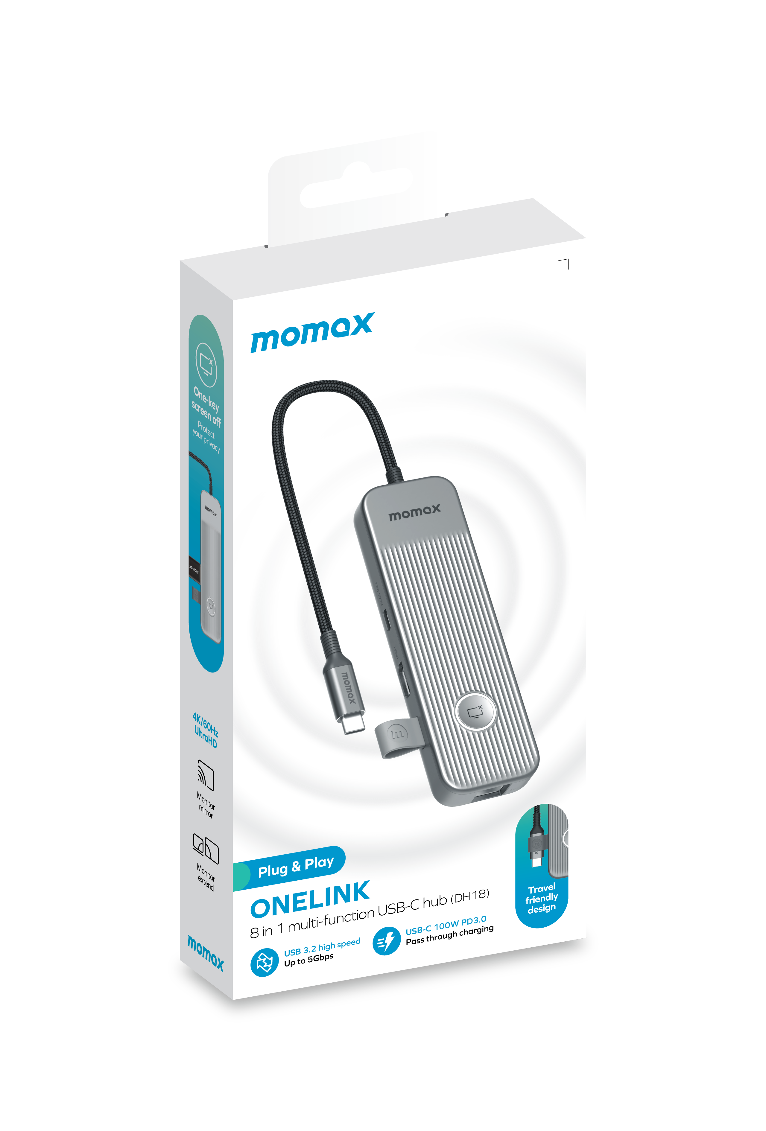 Momax DH18E ONELINK 8-in-1 Multi-Functional USB-C Hub