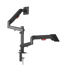 Load image into Gallery viewer, Mono Dsign Multi-Flex Gas Spring Dual Monitor Arm with Laptop Tray
