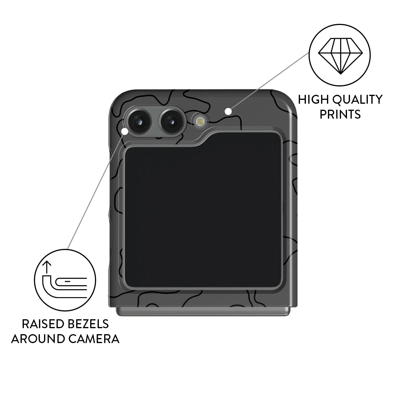 BURGA Samsung Galaxy Z Flip 5 Black Rock Snap Case