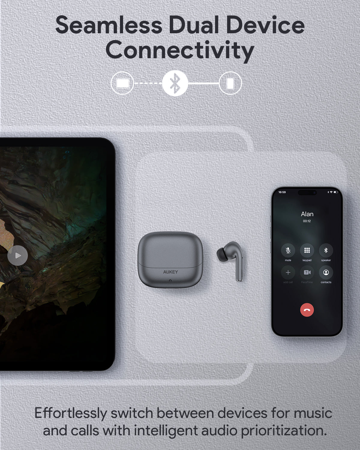 Aukey EP-B1 Bluetooth True Wireless Earbuds with Adaptive Hybrid ANC