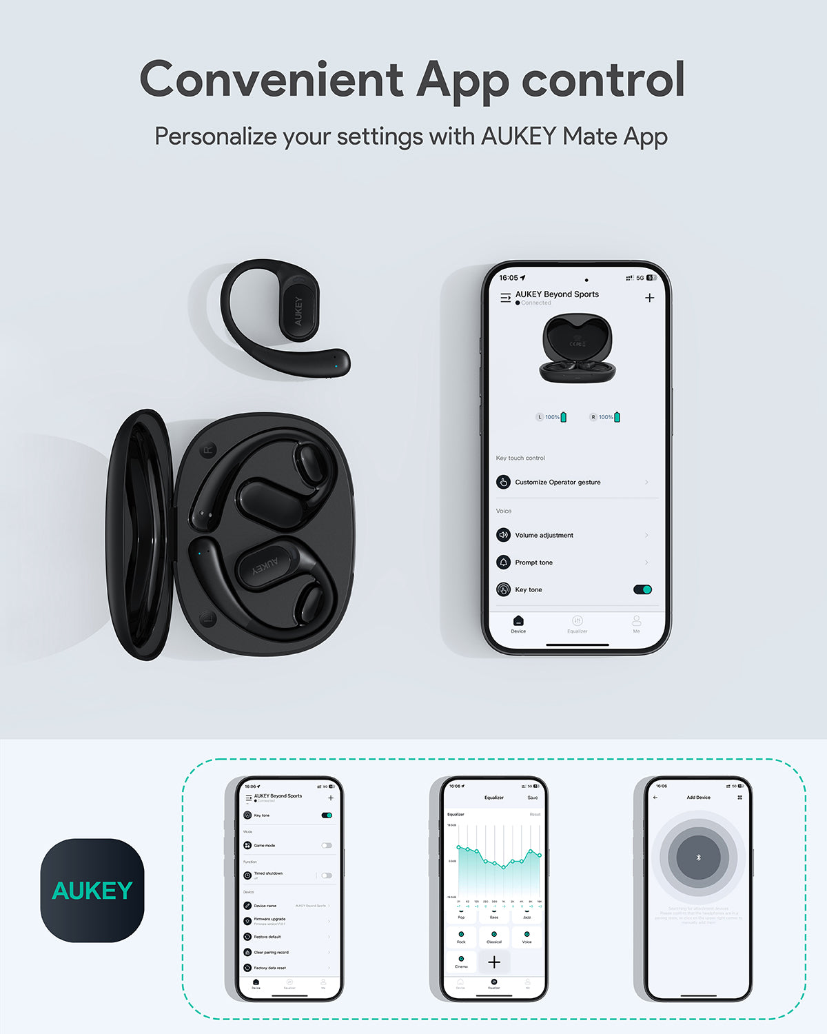 AUKEY EP-S1 Open Ear True Wireless Earbuds Bluetooth TWS Sports Earbuds