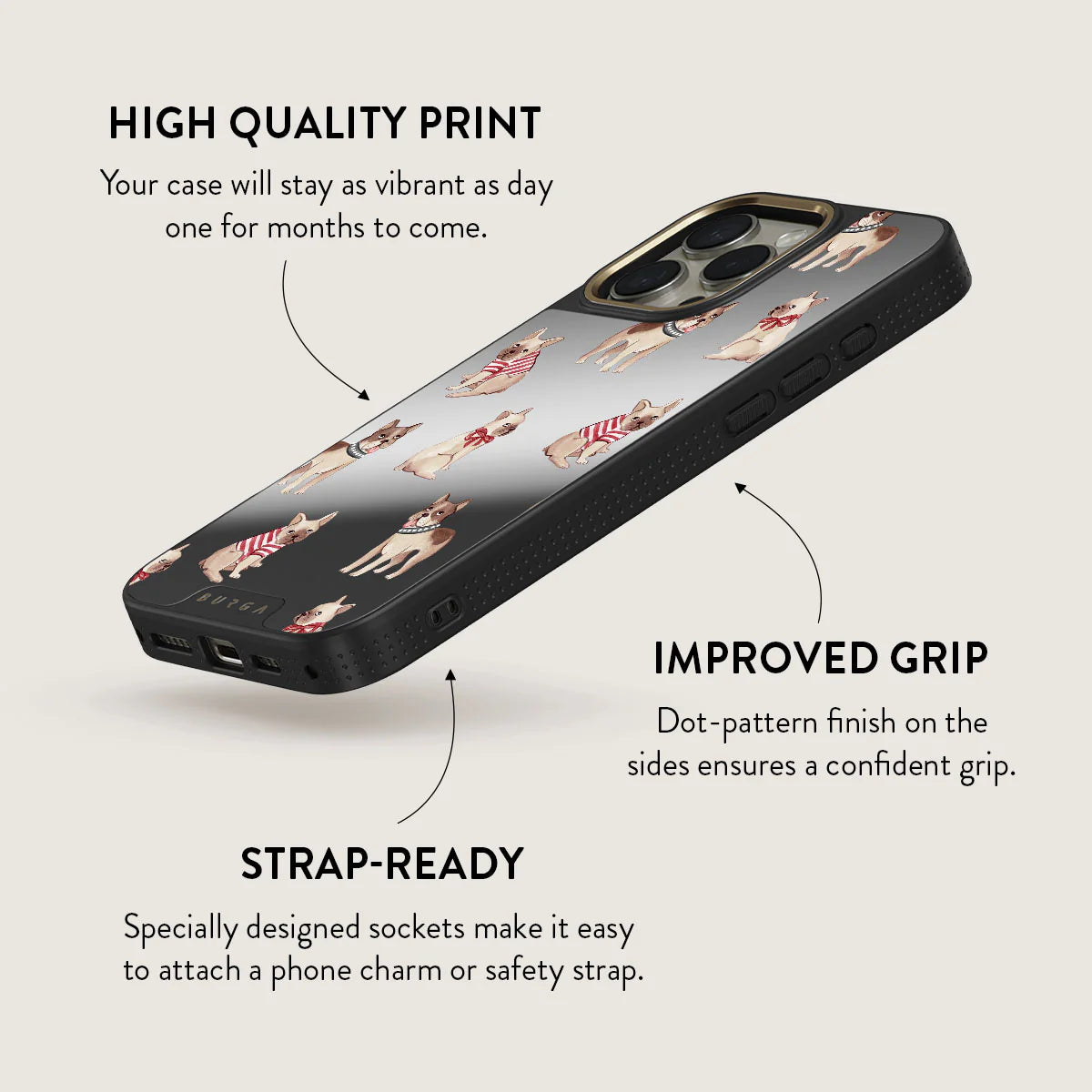 BURGA iPhone 16 Pro Max / 16 Pro Monsieur Elite Mirror Gold Tough MagSafe Case