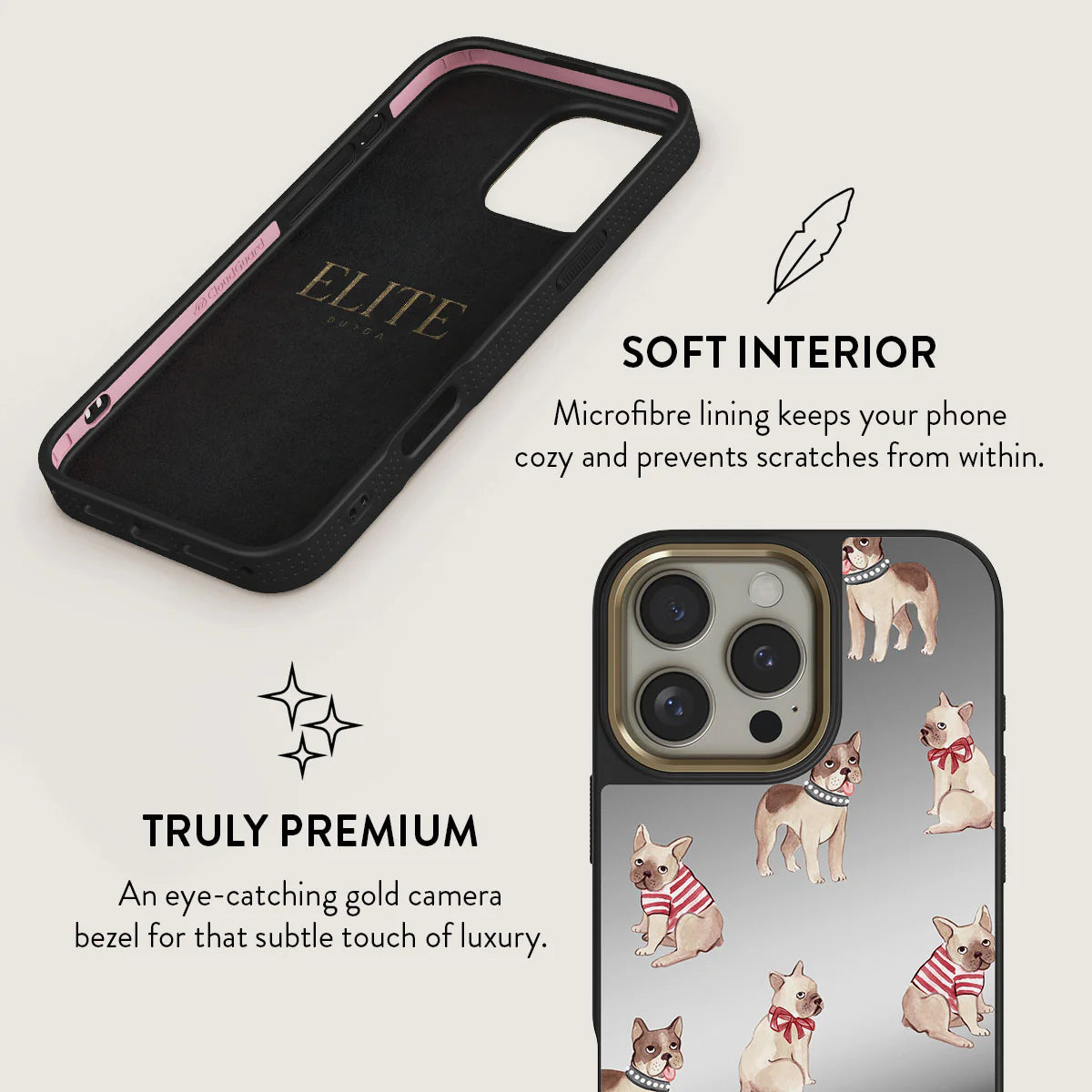 BURGA iPhone 16 Pro Max / 16 Pro Monsieur Elite Mirror Gold Tough MagSafe Case