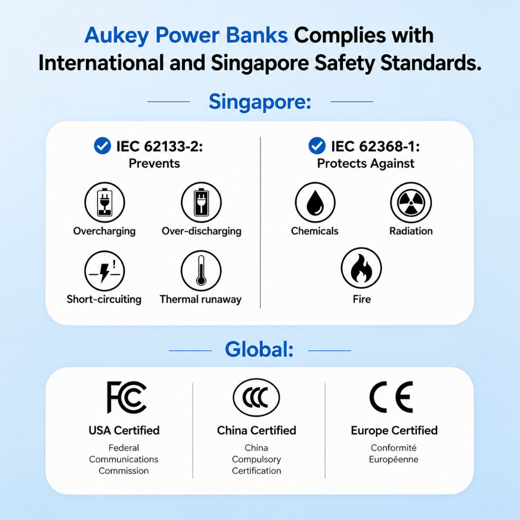 Aukey PB-Y92 Swivel Mini 20000mAh 35W Power Bank with Dual Built-in USB-C Cables