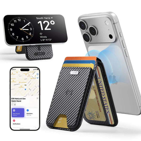 ESR Magnetic Geo Wallet with stand | works with Apple Find My