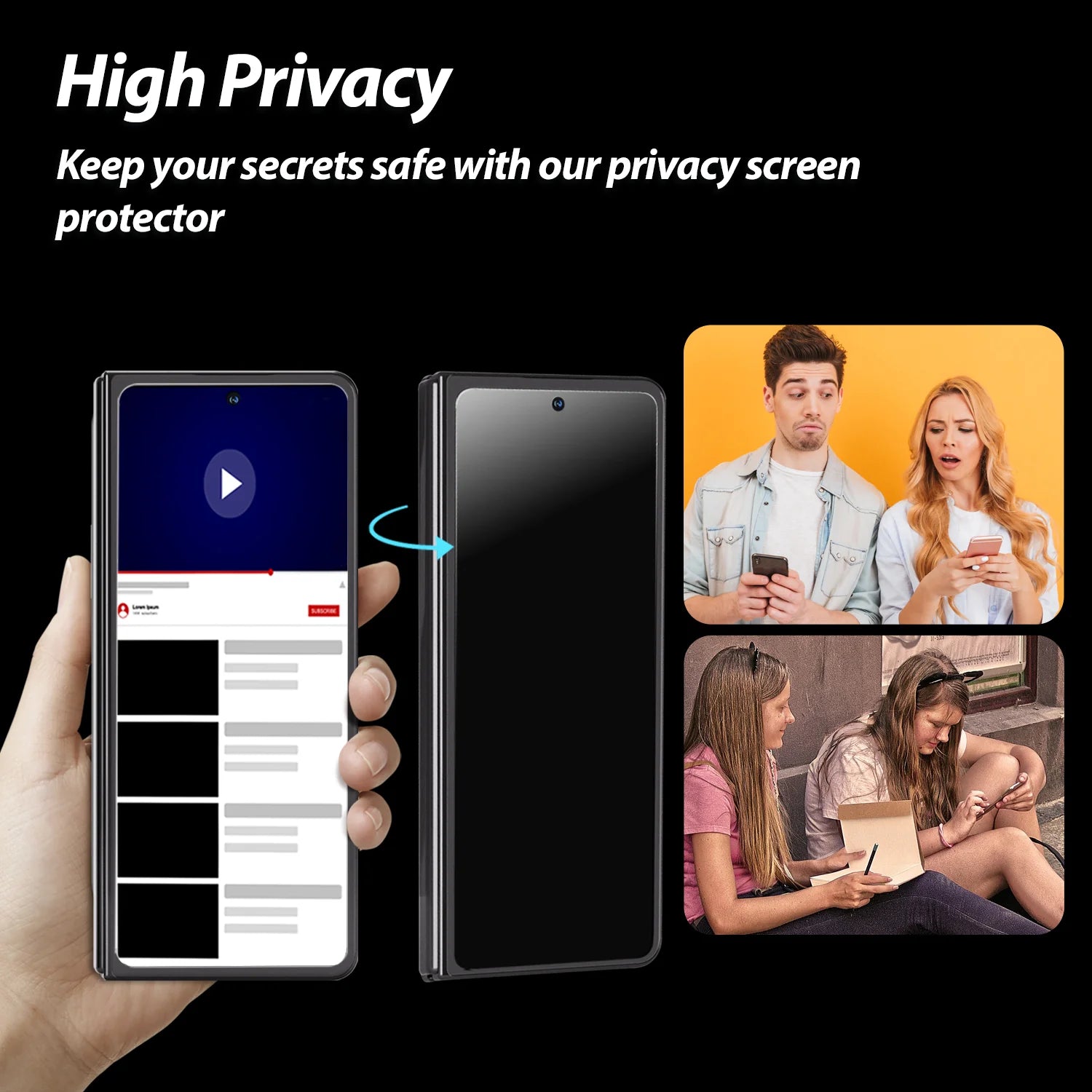 Whitestone EA Privacy Glass for Galaxy Z Fold 5 2pcs Pack