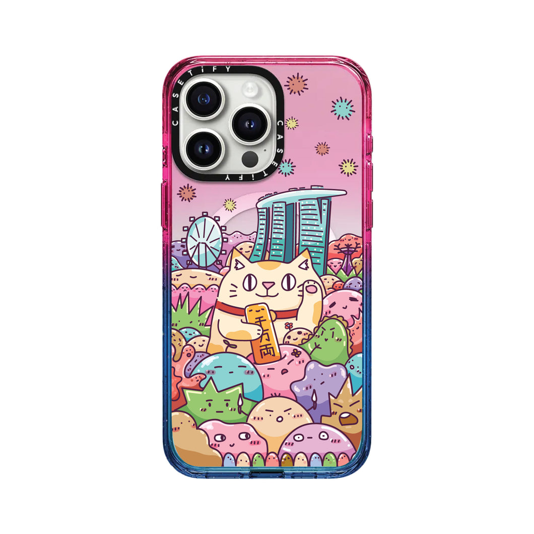 CASETiFY Magsafe Impact Case for iPhone 15 Pro Max - Huat Cat Skyline Sheer