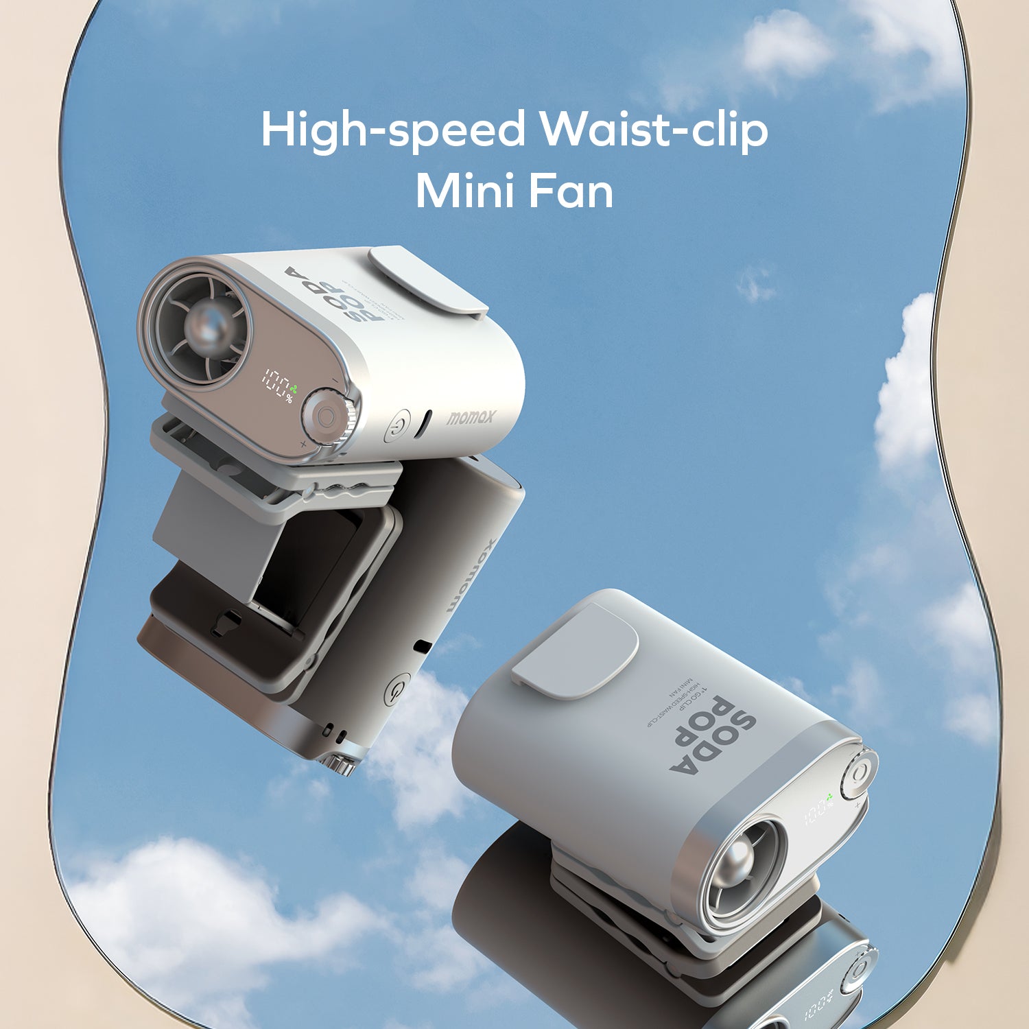 Momax IF23 1°GO CLIP High-Speed Waist-Clip Mini Fan