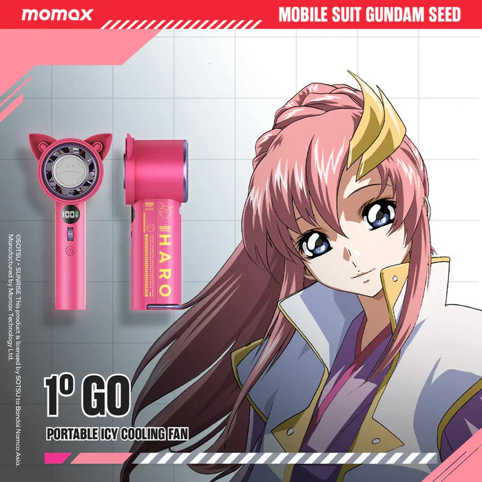 携帯扇風機 機動戦士ガンダム MOMAX IF18 1°Go ハローピンク Momax x Gundam 1°Go 粉紅哈囉便攜冰涼風扇IF18GDP | Galaxy Mall