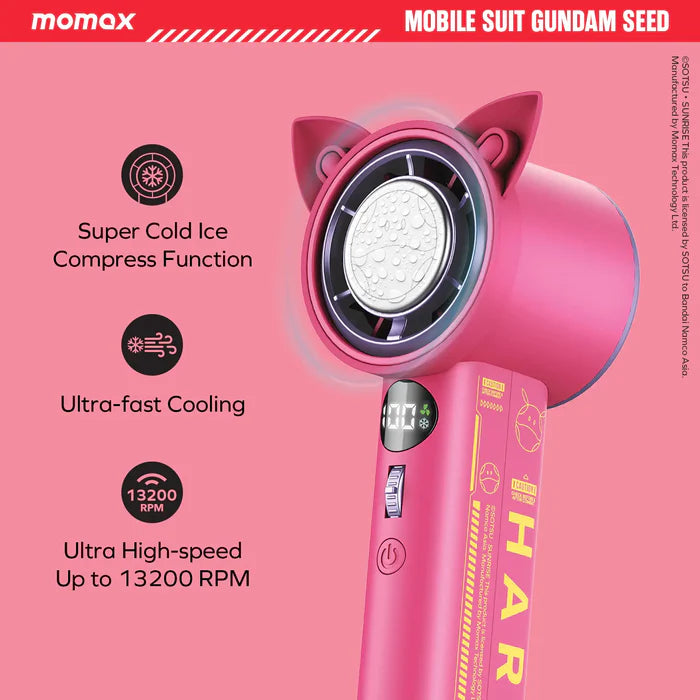 [Mobile Suit Gundam - Limited Edition] Momax IF18 1°Go Portable Icy Cooling Fan - Gundam Haro Pink