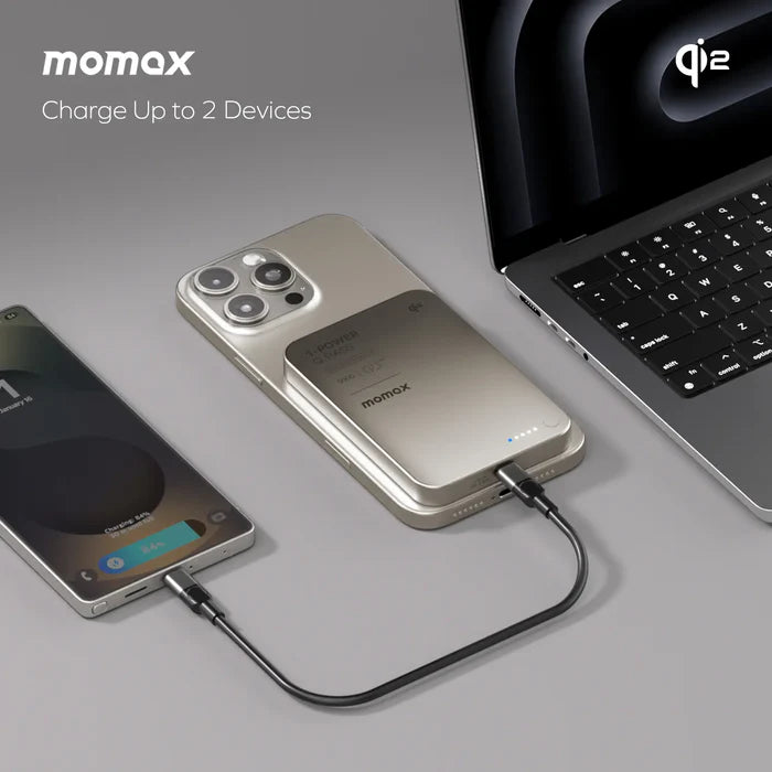 [CCC Certified] Momax IP129 1-Power Q.Pass 5000mAh Qi2 Magnetic Wireless Battery Pack