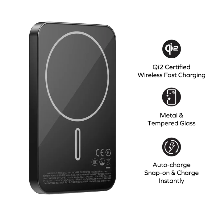 [CCC Certified] Momax IP129 1-Power Q.Pass 5000mAh Qi2 Magnetic Wireless Battery Pack