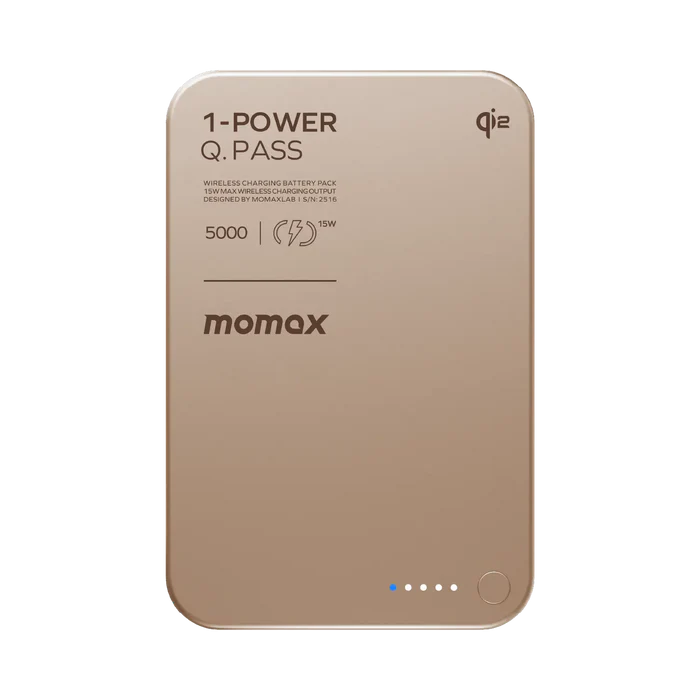 [CCC Certified] Momax IP129 1-Power Q.Pass 5000mAh Qi2 Magnetic Wireless Battery Pack