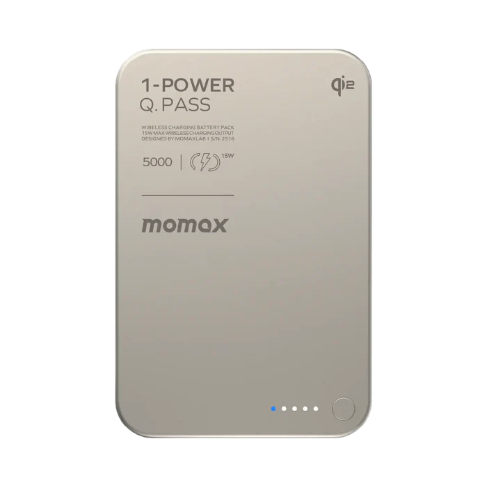 [CCC Certified] Momax IP129 1-Power Q.Pass 5000mAh Qi2 Magnetic Wireless Battery Pack