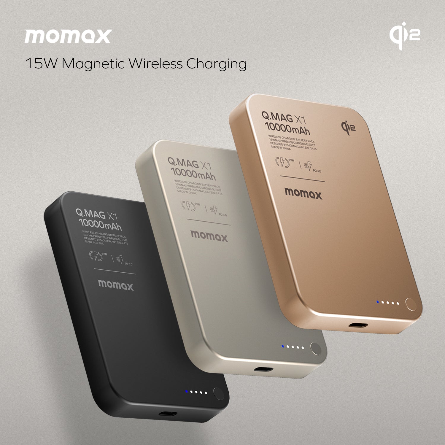 [CCC Certified] Momax [IP136Q2] Q.MAG X1 Qi2 Magnetic Wireless Powerbank 10,000mAh